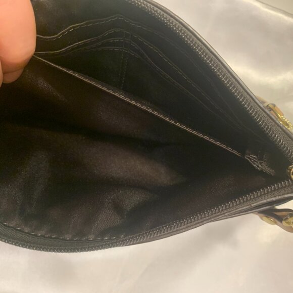 Coach Women's Signature PVC Corner Zip Large Wristlet SV/Brown Azalea F51258 - Picture 11 of 16